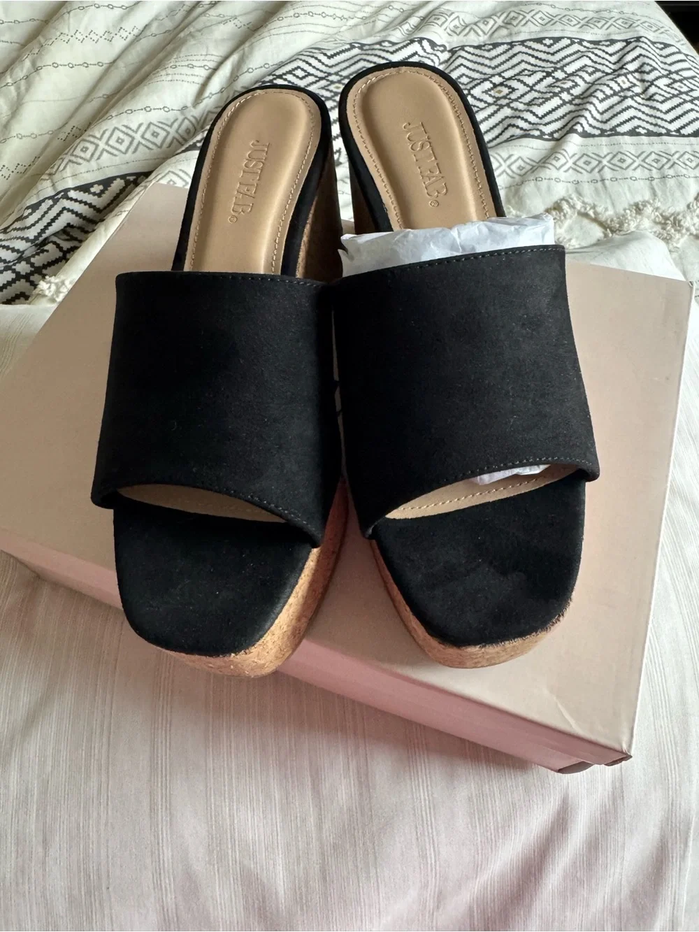 JustFab black suede